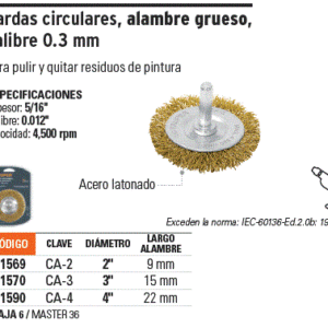 CARDA CIRCULAR P/TALADRO 3" ALAMBRE GRUESO TRUPER 11570