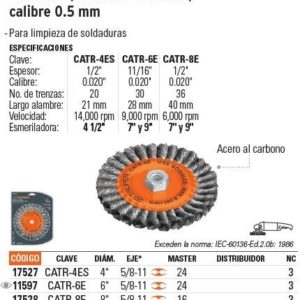 CARDA CIRCULAR P/ESMERIL 6" ALAMBRE TRENZADO TRUPER 11597